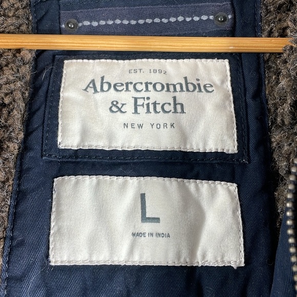 Abercrombie & Fitch Basin Mountain faux Fur linen fur Hood Military Parka Jacket - Picture 12 of 13